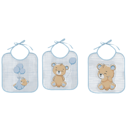 KIT BABADOR FELPUDO ESTAMPADO - BERCINHO - 3 UNIDADES # 150230 - INCOMFRAL