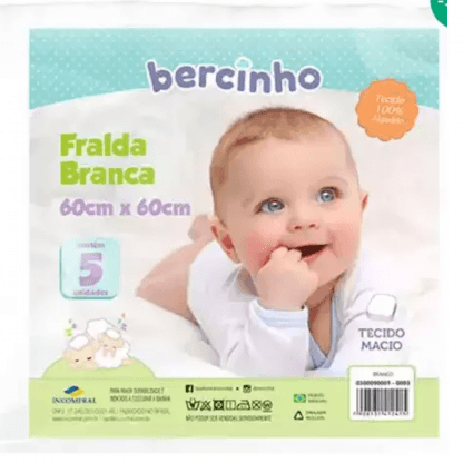 FRALDA - 5 UNIDADES - BERCINHO # 320020 - INCOMFRAL