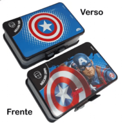 PORTA MÁSCARA DUPLO - CAPITÃO AMERICA # 14480 - PLASUTIL