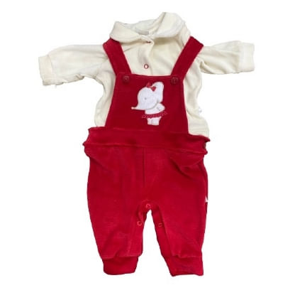 JARDINEIRA DE PLUSH - LISO E COM BORDADO - EXCLUSIVO - FEMININO - 2 PEÇAS - TAMANHO P AO G # 5210