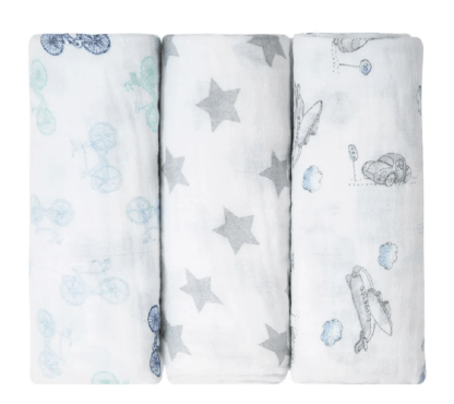 CUEIRO SWADDLE SOFT ESTAMPADO - 1.0M X 80CM - 3 UNIDADES # 15441745 - PAPI