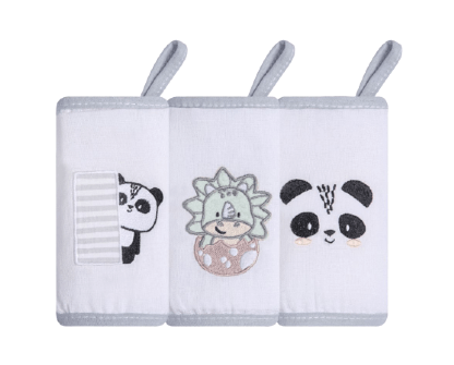 BABETE COM PRENDEDOR DE CHUPETA - PANDA - 3 UNIDADES # 15453026 - PAPI