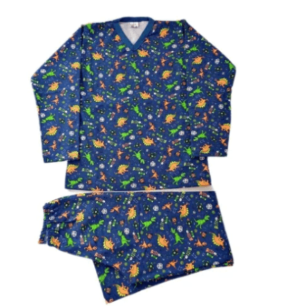 PIJAMA MANGA LONGA MOLETINHO FELPADO E ESTAMPADO - TAMANHO 1 AO 3 # 200338 - MAFESSONI