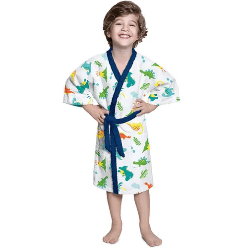 ROUPÃO FELPUDO INFANTIL QUIMONO -  MAGIC DINO # 07347 - LEPPER