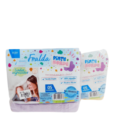 FRALDA COM 5 UNIDADES PINTE BORDE 70X70 # 1731 - MINASREY