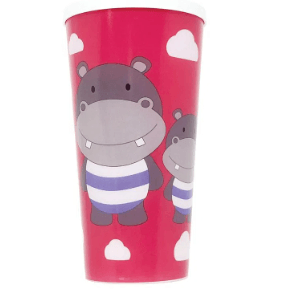 COPO COM TAMPA 400ML - HIPOPOTAMO # GB042 - GIROTONDO