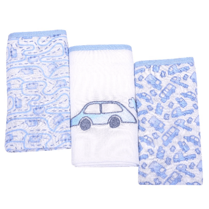 FRALDA ESTAMPADA BORDADA COM BAINHA 70X68 CM - 3 UNIDADES # 311504 - MINASREY