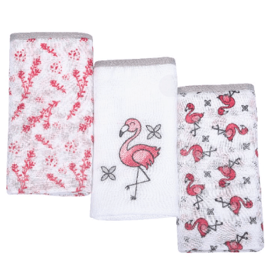 FRALDA ESTAMPADA BORDADA COM BAINHA 70X68 CM - 3 UNIDADES # 311519 - MINASREY
