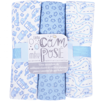 KIT MANTA CUEIRO ROLINHO 80CM X 80CM - COMPOSÊ - 3 UNIDADES # 311304 - MINASREY