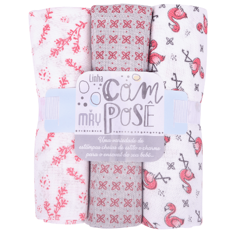 KIT MANTA CUEIRO ROLINHO 80CM X 80CM - COMPOSÊ - 3 UNIDADES # 311319 - MINASREY