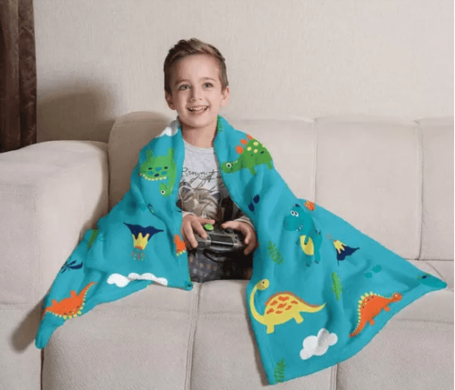 MANTA FLEECE DE SOFÁ SOLTEIRO ESTAMPADA - MAGIC DINO # 05758101 - LEPPER