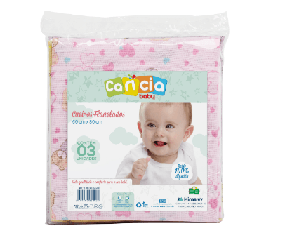 CUEIRO ESTAMPADO CARÍCIA - 60X80CM - 3 UNIDADES # 1716 - MINASREY