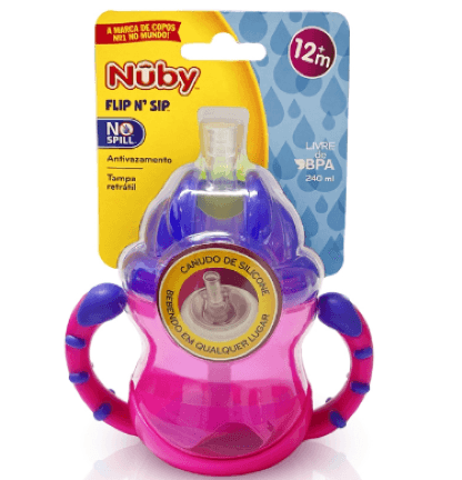 COPO COM ALÇA E CANUDO DE SILICONE - 240ML # NB09845 - NUBY (CAJOVIL)