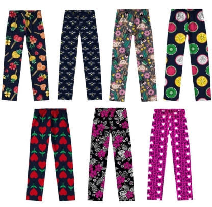 KIT LEGGING INFANTIL - 3 UNIDADES - TAMANHO 10 AO 16 # 108217 - KYLY