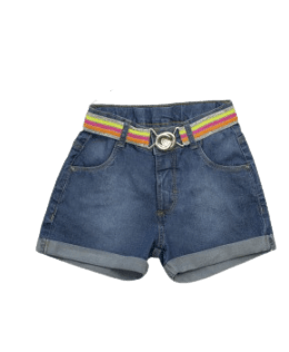 SHORTS JEANS - FEMININO - TAMANHO 4 AO 8 # 1303020 - CLUBE DO DOCE