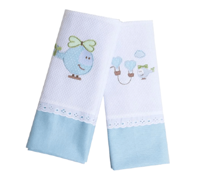 CUEIRO MANTA BORDADOS - 80X80CM - HELICÓPTERO - 2 UNIDADES # 27871500 - PAPI