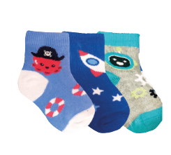 KIT MEIA BEBÊ COLORS -  3 PARES - 16 AO 19 # 0938 - DELOS (YOU)