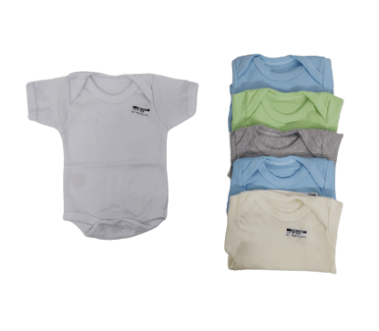 KIT BODY CANELADO LISO MANGA CURTA - PREMATURO - 6 UNIDADES # 021 - TOP CHOT