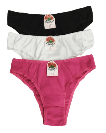 TANGA COTTON LISA - 3 UNIDADES - TAMANHO P AO G # 0085 - ROSASTYL