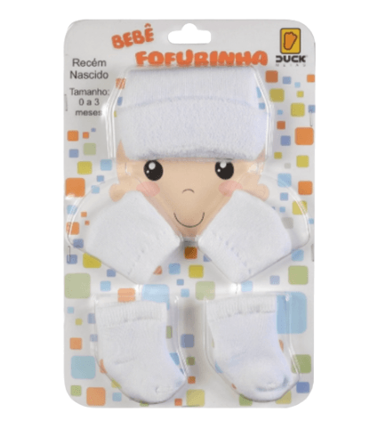 KIT FOFURINHA - TOUCA  LUVA E MEIA # 0400905405 - CONDE DUCK