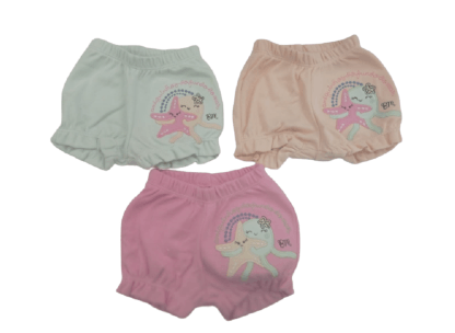KIT SHORTS -  3 UNIDADES - TAMANHO RN AO G # 8095K - BICHO MOLHADO