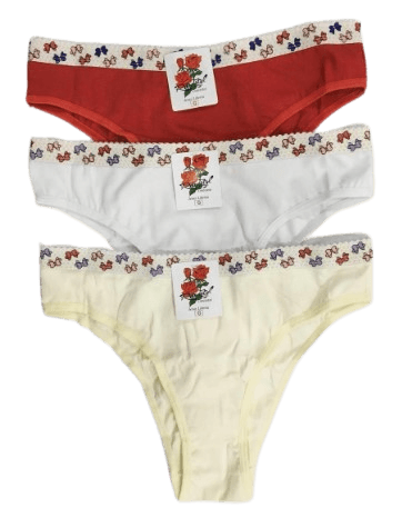 TANGA COTTON FLORAL - 3 UNIDADES # 147 - ROSASTYL