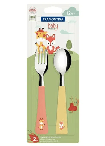 JOGO DE TALHERES INOX INFANTIL - BABY FRIENDS - 2 PEÇAS # 23797905 - TRAMONTINA