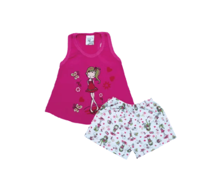 PIJAMA REGATA FEMININO - TAMANHO 1 AO 3 # 201474 - MAFESSONI