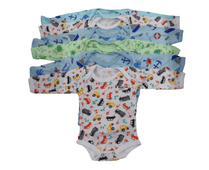 KIT BODY MANGA LONGA - ESTAMPADO - 6 UNIDADES - TAMANHO RN AO G # 461 - TOP CHOT