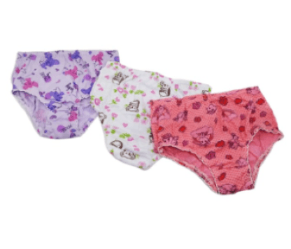 CALCINHA COM 3 UNIDADES MALHA ESTAMPADA INFANTIL- TAMANHO 14  # 260 - KELLYNHA