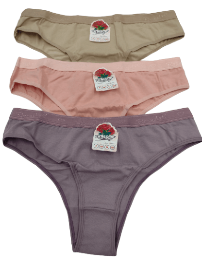 CALCINHA TANGA COTON - 3 UNIDADES  - TAMANHO GG # 908 - ROSASTYL