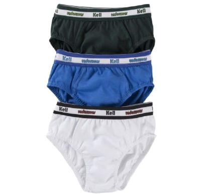 KIT CUECA INFANTIL LISA COM ELÁSTICO - 3 UNIDADES # 1130 - KELLYNHA
