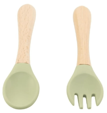 KIT TALHERES SILICONE E BAMBU - 2 UNIDADES # 15827 - BUBA