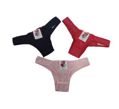 TANGA RENDA - 3 UNIDADES - TAMANHO P AO G # 351 - ROSASTYL