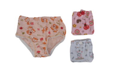 KIT CALCINHA MALHA ESTAMPADA INFANTIL - 3 UNIDADES- TAMANHO P AO G # 341 - KELLYNHA