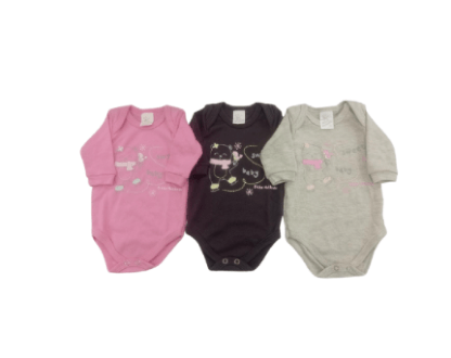 KIT BODY MANGA LONGA - 3 UNIDADES - TAMANHO RN AO XG # PE6822K - BICHO MOLHADO
