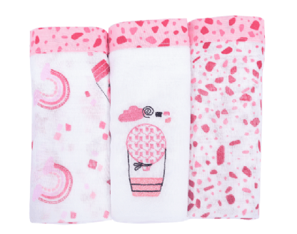 FRALDA COM BABINHA - 3 UNIDADES - 70CMX68CM - CAPADÓCIA # 357105 - MINASREY