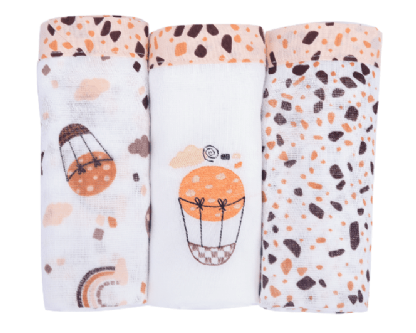 FRALDA COM BABINHA - 3 UNIDADES - 70CMX68CM - CAPADÓCIA # 357107 - MINASREY