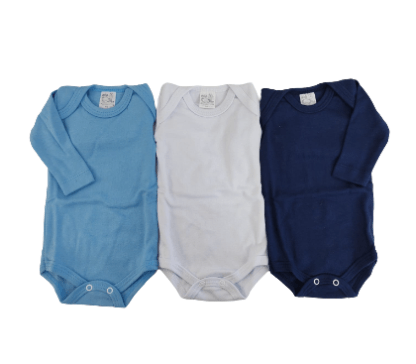 KIT BODY MANGA LONGA - 3  UNIDADES - TAMANHO RN AO G # 2401 - MUB