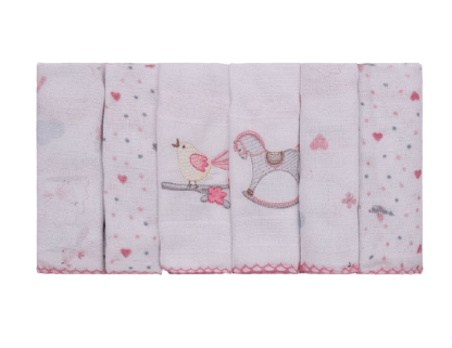 PANO DE BOCA ESTAMPADO COM BORDADO - 6 UNIDADES - 34X40CM # 580290 - INCOMFRAL