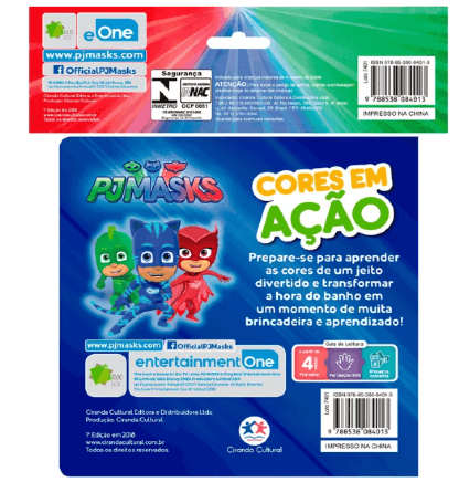 LIVRO PARA BANHO -  PJ MASKS CORES EM AÇÃO # 84013 - CIRANDA CULTURAL