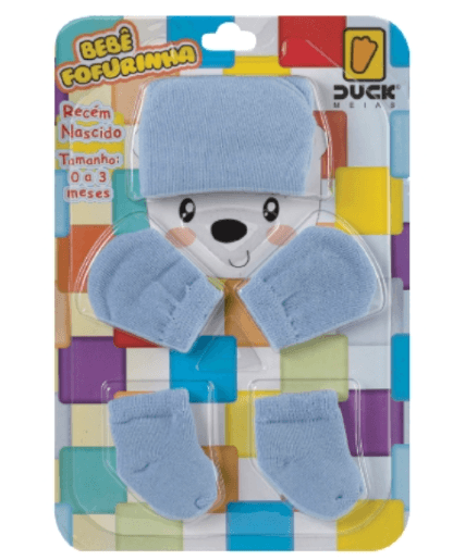 KIT FOFURINHA - TOUCA LUVA E MEIA # 0408505405 - CONDE DUCK