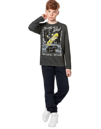 CAMISETA MANGA LONGA - MASCULINA - TAMANHO 10 AO 18 # 81543 - LEMON