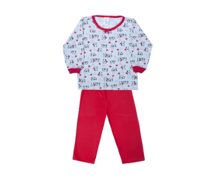 PIJAMA MANGA LONGA -  FEMININO - TAMANHO 1 AO 3 # 201512 - MAFESSONI
