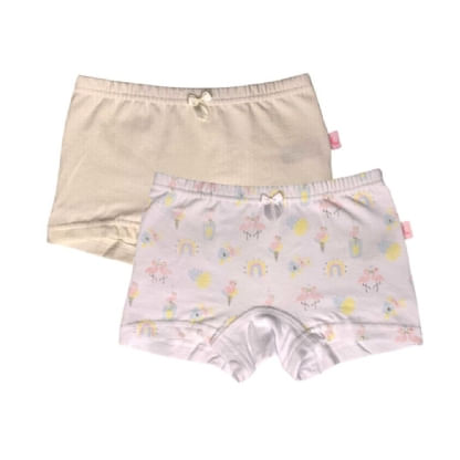 KIT CALCINHA BOXER CINTURA EMBUTIDA - 2 UNIDADES - TAMANHO 4 AO 10 # 257B - LUNA