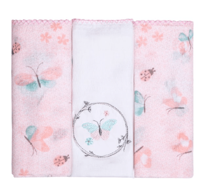 FRALDA BORDADA - KARINHO - 70CMX70CM - 3 UNIDADES # 381717 - PAPI