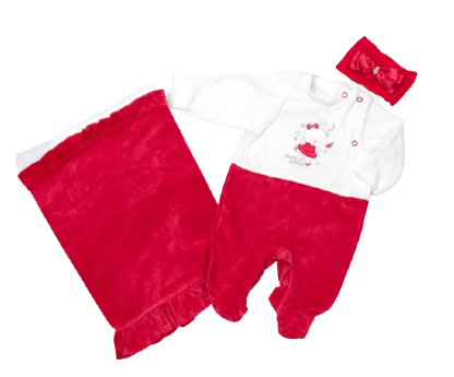 SAÍDA DE MATERNIDADE - FEMININO - 3 PEÇAS - TAMANHO P # 4092 - FEROZ BABY