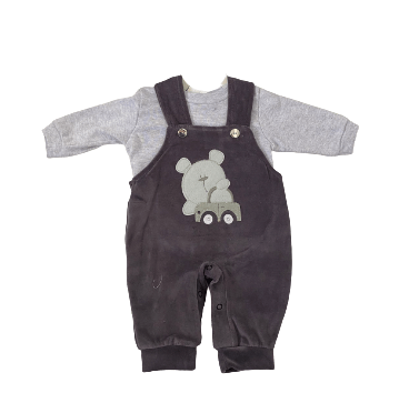 CONJUNTO JARDINEIRA + CAMISETA MANGA LONGA - TAMANHO P AO G # 4185 - FEROZ BABY