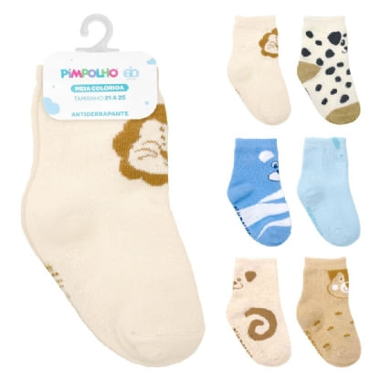 KIT MEIA COLORIDA - MASCULINO - 6 PARES - TAMANHO 21 AO 25 # 0009891 - PIMPOLHO