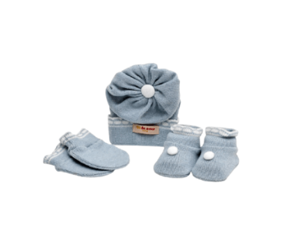 KIT TRICOT - SAPATINHO LUVA E TOUCA - TAMANHO RN # 10061 - FIO DE AMOR